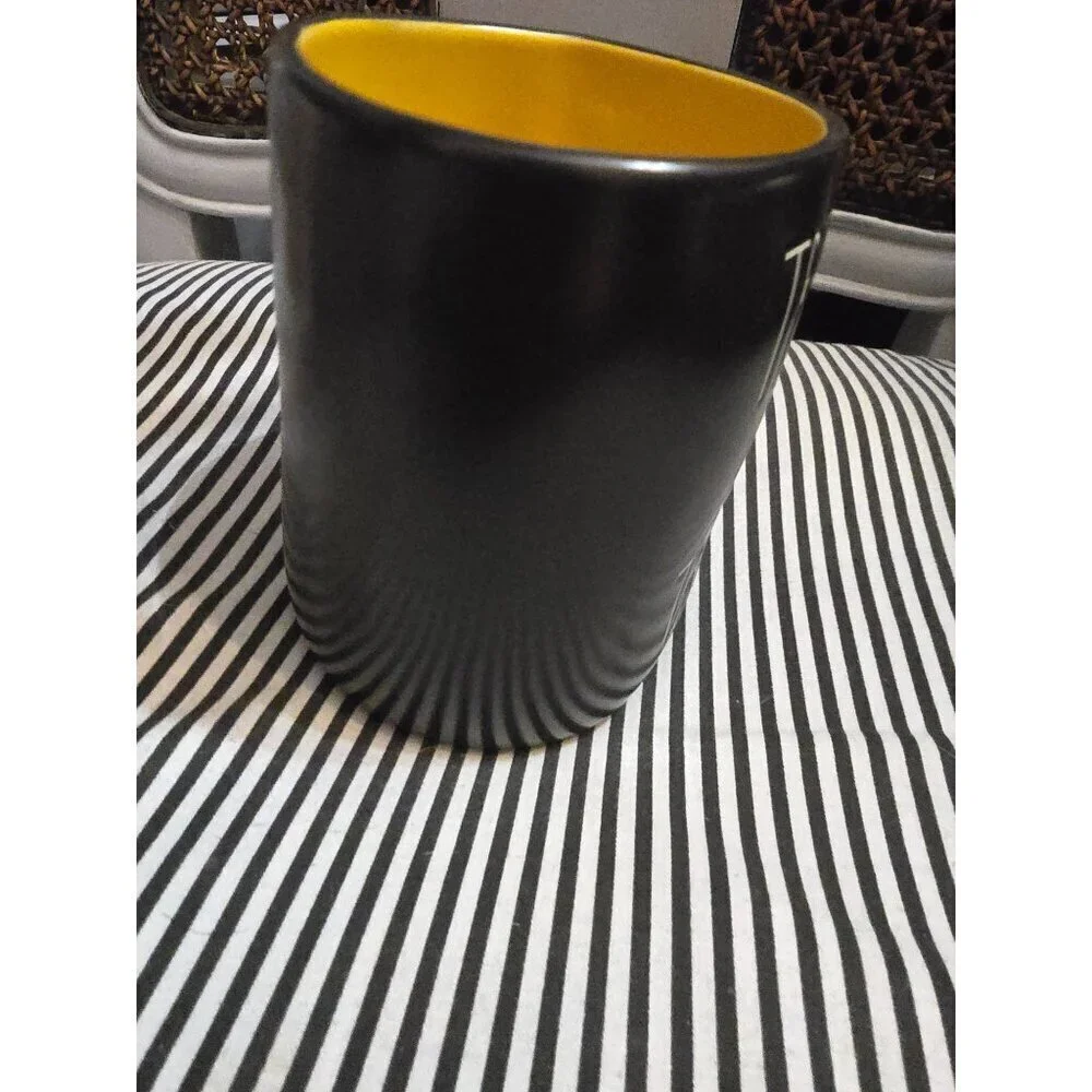 NWT Rae Dunn Artisan Halloween Trick or Treat Mug Yellow Interior Farmhouse